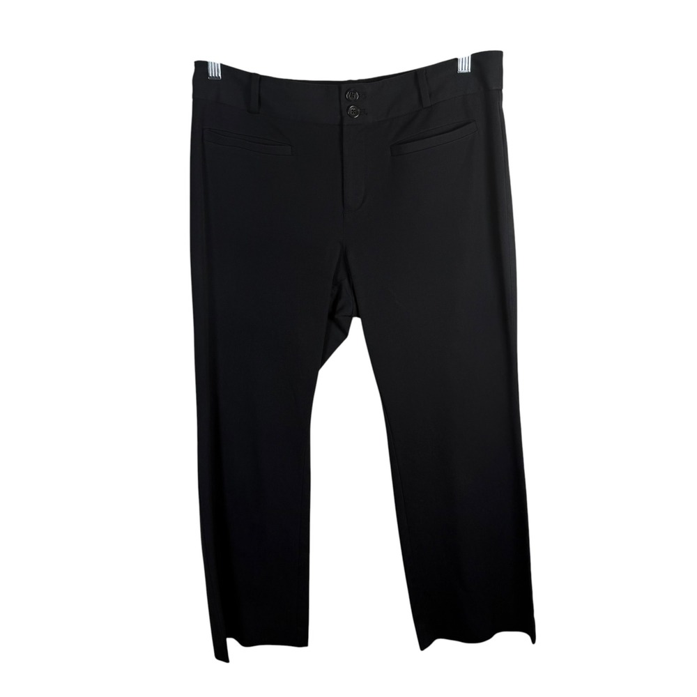 Anthropologie Essential Crop Flare Flat Front Pants Black Size 10